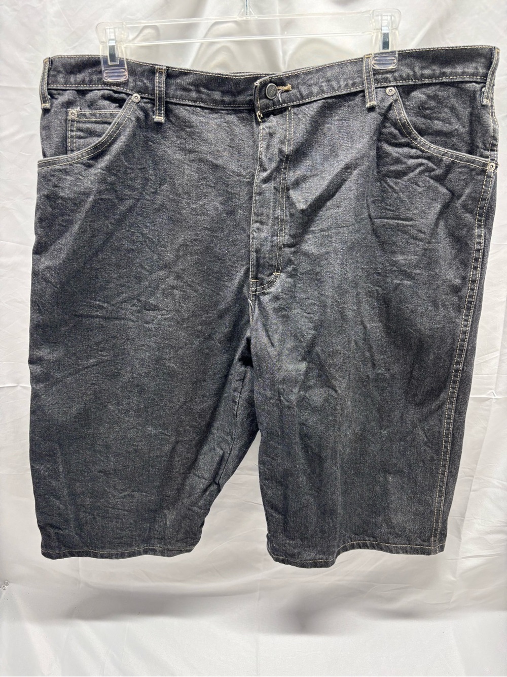 Dickies Sz 42 Mens Loose Baggy Black Denim Jean Shorts Grunge Skater Carpenter